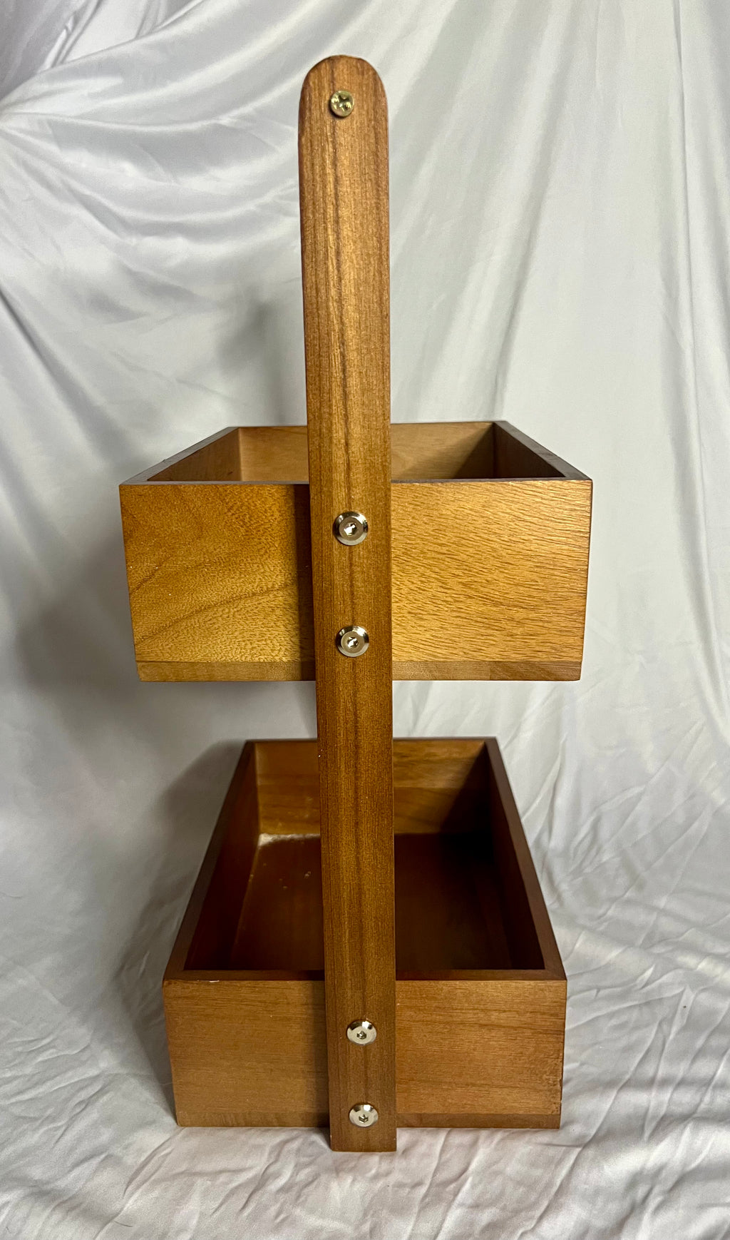 Double-Layer Solid Wood Storage Rack