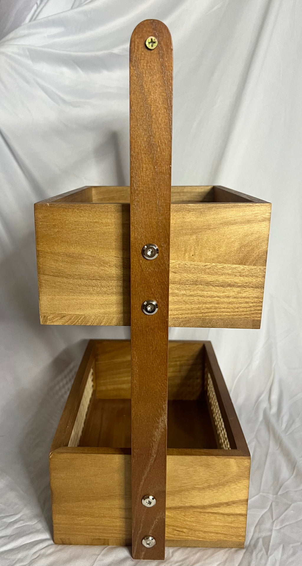 Double-Layer Solid Wood Storage Rack