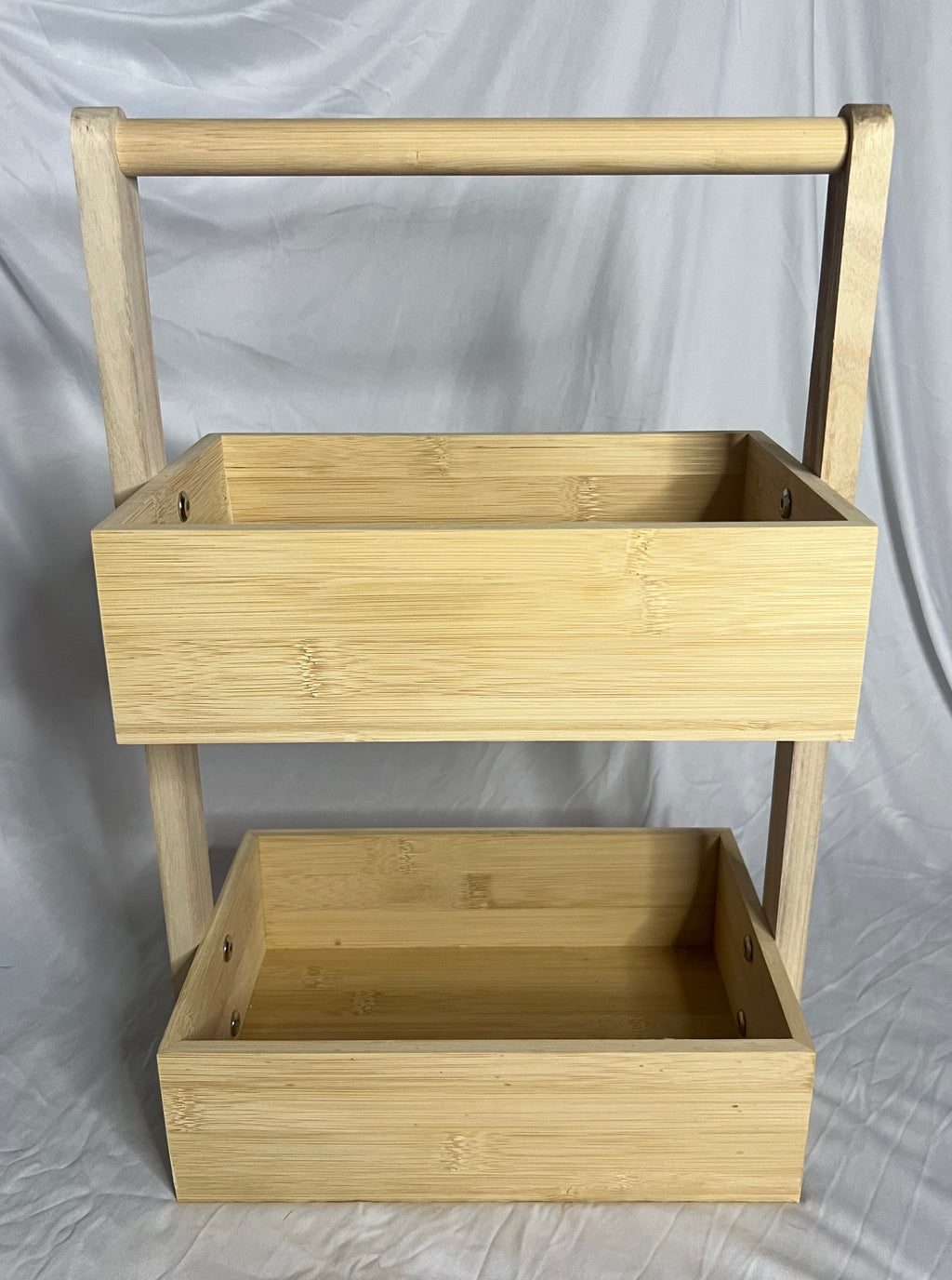 Double-Layer Solid Wood Storage Rack