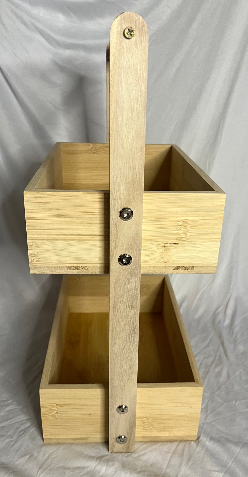 Double-Layer Solid Wood Storage Rack