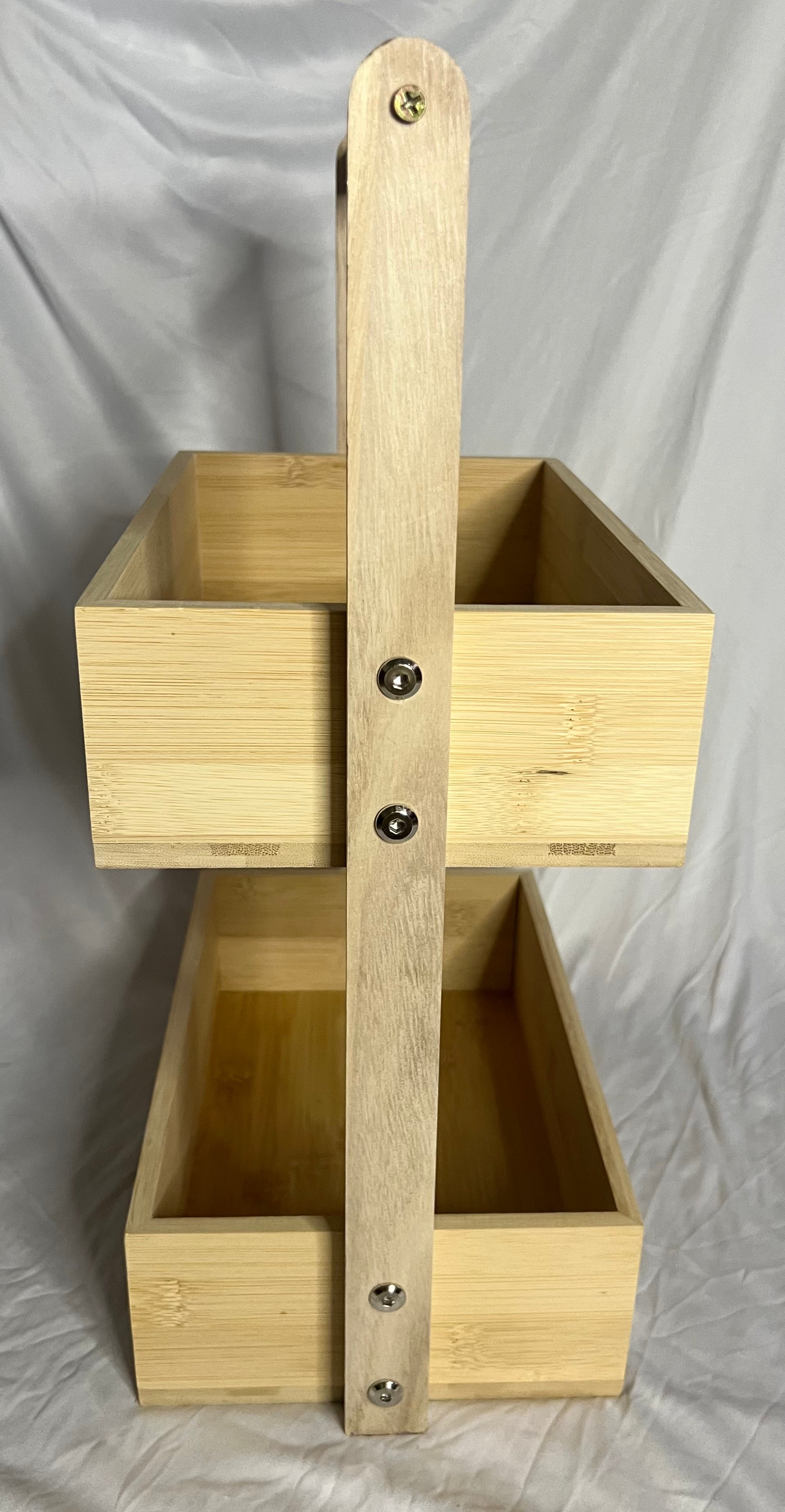 Double-Layer Solid Wood Storage Rack
