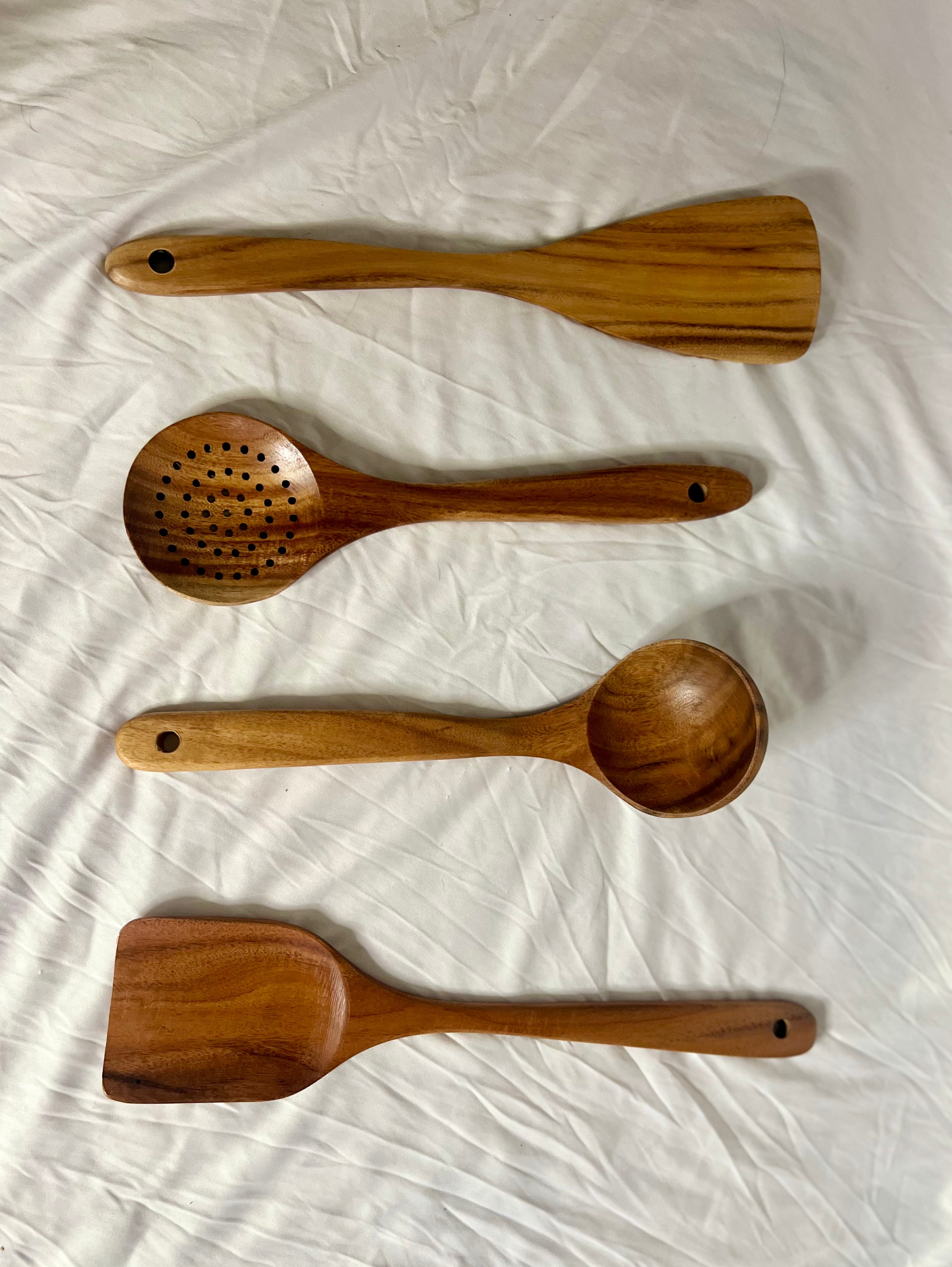 Teak Wood Kitchenware Utensil Set
